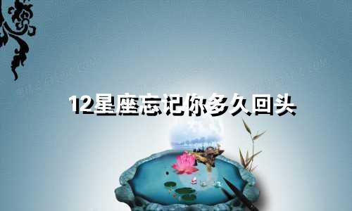 12星座忘记你多久回头