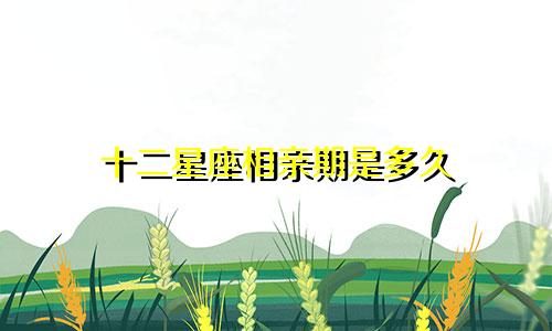 十二星座相亲期是多久