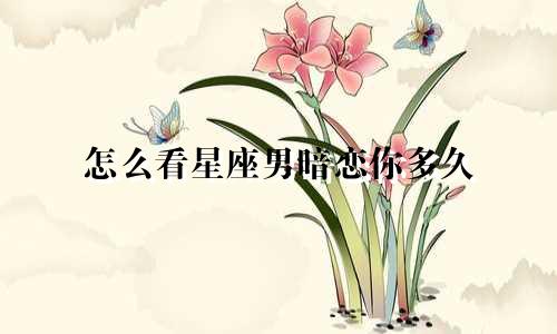 怎么看星座男暗恋你多久