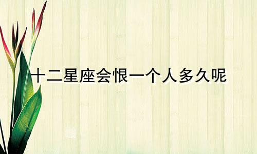 十二星座会恨一个人多久呢
