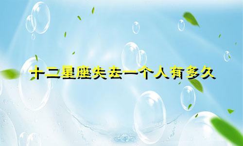 十二星座失去一个人有多久