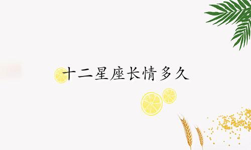 十二星座长情多久