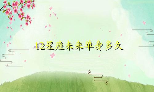 12星座未来单身多久