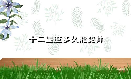 十二星座多久能变帅