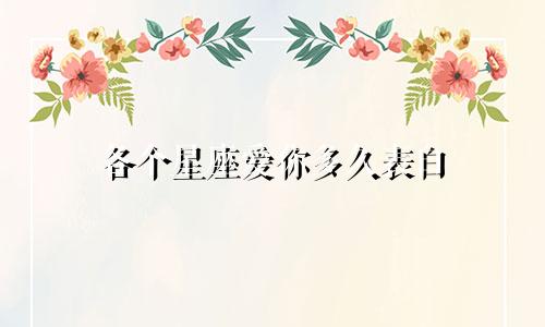 各个星座爱你多久表白