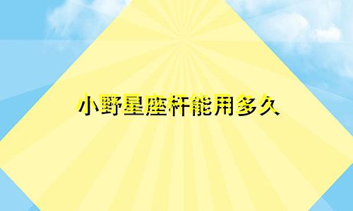 小野星座杆能用多久