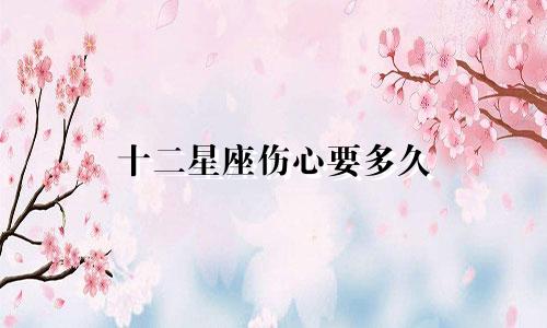 十二星座伤心要多久