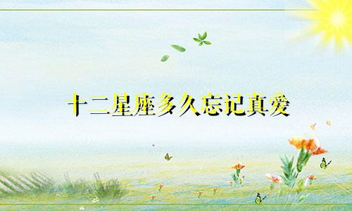 十二星座多久忘记真爱