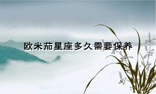 欧米茄星座多久需要保养