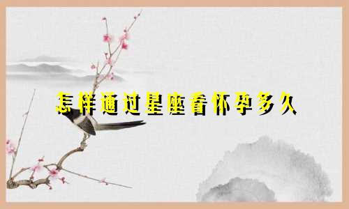 怎样通过星座看怀孕多久