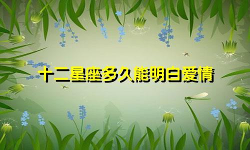 十二星座多久能明白爱情