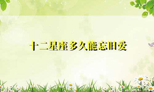 十二星座多久能忘旧爱