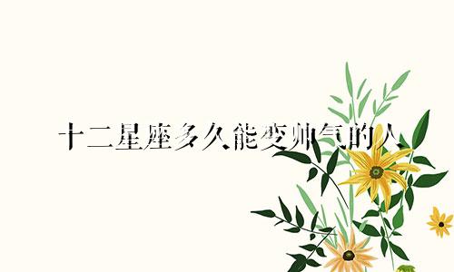 十二星座多久能变帅气的人