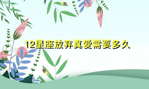 12星座放弃真爱需要多久