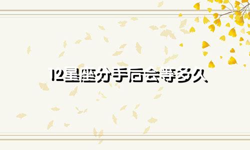 12星座分手后会等多久