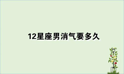 12星座男消气要多久