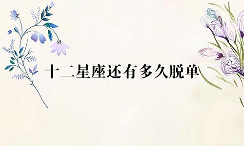 十二星座还有多久脱单