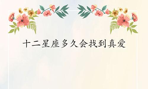 十二星座多久会找到真爱