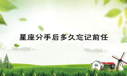 星座分手后多久忘记前任