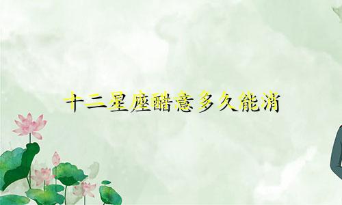 十二星座醋意多久能消
