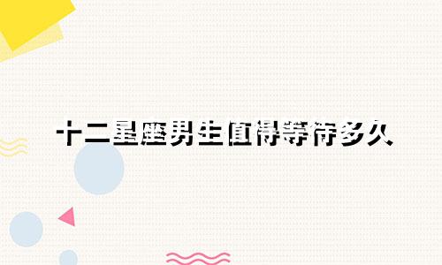 十二星座男生值得等待多久