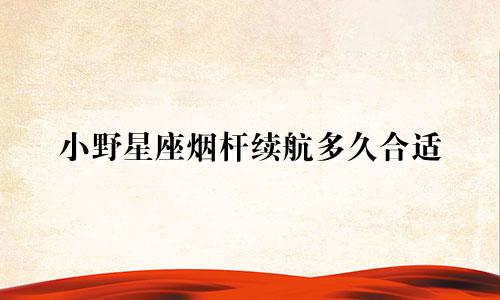 小野星座烟杆续航多久合适