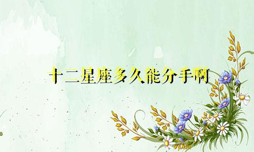 十二星座多久能分手啊