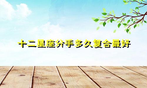 十二星座分手多久复合最好