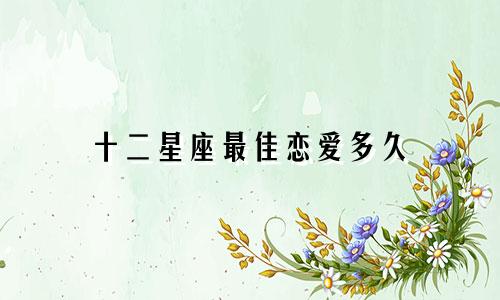 十二星座最佳恋爱多久