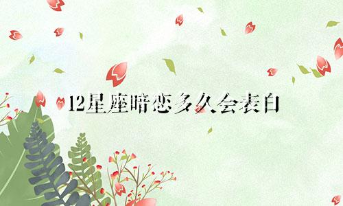 12星座暗恋多久会表白