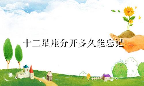 十二星座分开多久能忘记