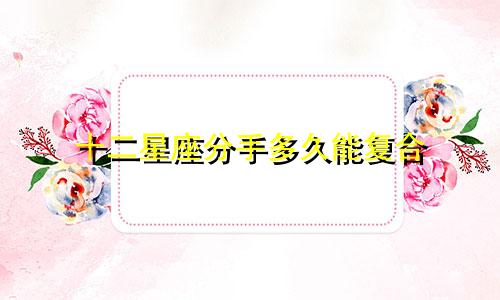 十二星座分手多久能复合