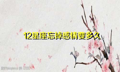 12星座忘掉感情要多久