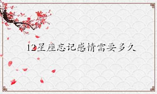 12星座忘记感情需要多久
