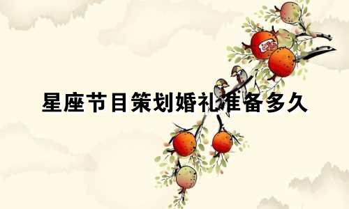 星座节目策划婚礼准备多久