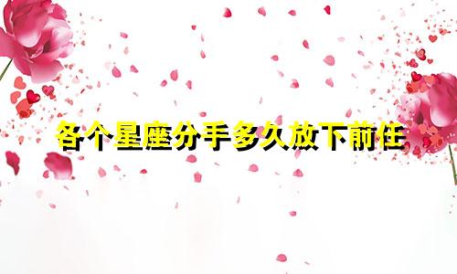 各个星座分手多久放下前任
