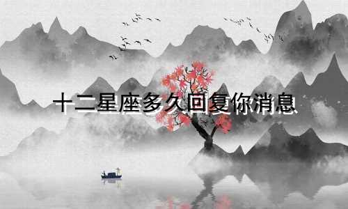 十二星座多久回复你消息
