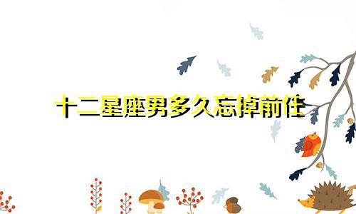 十二星座男多久忘掉前任