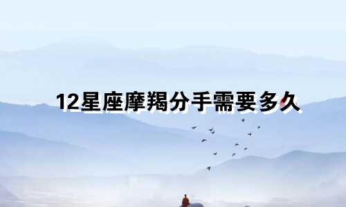 12星座摩羯分手需要多久