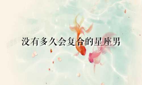 没有多久会复合的星座男
