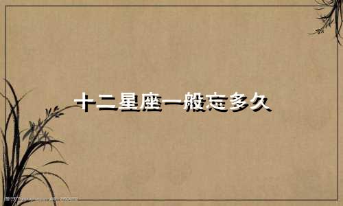 十二星座一般忘多久