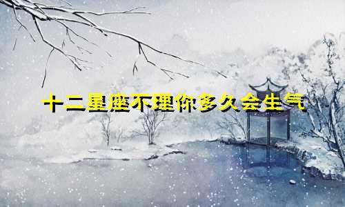 十二星座不理你多久会生气