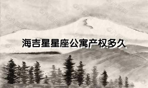 海吉星星座公寓产权多久