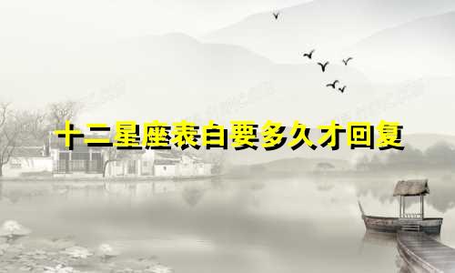 十二星座表白要多久才回复
