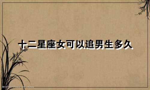 十二星座女可以追男生多久