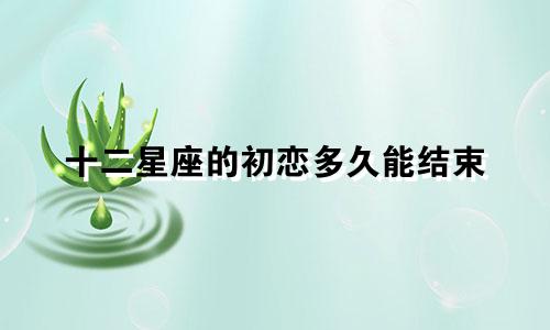 十二星座的初恋多久能结束