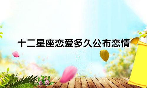 十二星座恋爱多久公布恋情