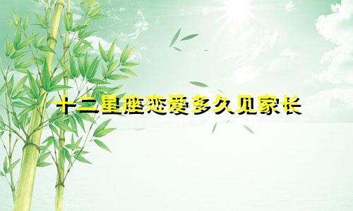 十二星座恋爱多久见家长