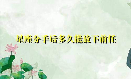 星座分手后多久能放下前任