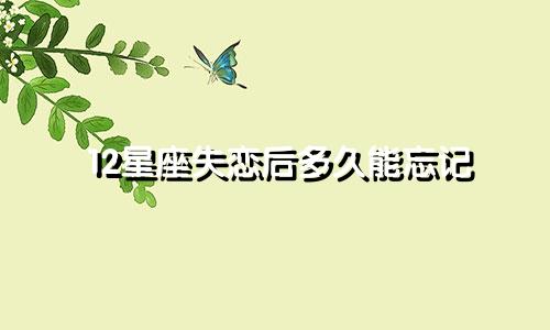 12星座失恋后多久能忘记
